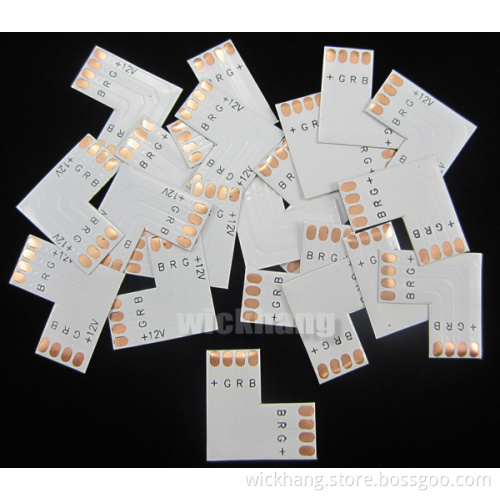 L Shape 10mm 4pin Connector PCB Adapter for 5050 RGB LED Strip Light